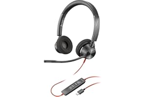 Poly Blackwire 3320 Auriculares Estéreo USB-C Certificados por Microsoft Teams + Adaptador USB-C/A