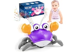 Veopoko Crawling Crab Toy, Tummy Time Toys for 1 2 3 4 Year Old Girls Sensory Toys for Babies 1 2 3 4 Year Old Girl Gifts Baby Toys 0-6 Months Birthday Gifts for Girls Montessori Toys for Babies