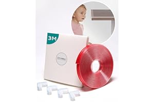 CHUNBAI Protection Table Bebe Transparente Coin Bebe, 3 Mètres Protection des Bords de Meubles et 4 Protecteurs d’Angles, Pré-adhésif Protecteur des Bords pour Les Tables, Rebords de Fenêtres