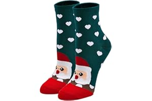 ZFSOCK Calzini Donna Divertenti Natale: Calze Natalizie Famiglia Cotone Fantasia Colorati Novità Animato Babbo Natale Deer Neve Pupazzo Idee Regali Natalizi Per Amica 5 Paia EU 35-41