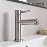 Basin Tap &ndash; Single-Lever Basin Tap &ndash; Basin Tap &ndash; Bathroom Tap | BRUSHED STEEL - Universal connections - Easy mounting system
