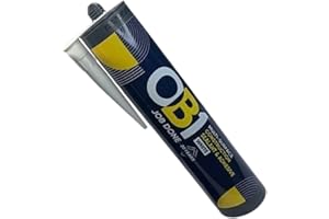 ATP Consumables OB1 Multi-Surface Construction Sealant & Adhesive - Waterproof Sealant 290ml - Flexible, Paintable, Contact Adhesive & Wood Glue Strong for Furniture - White Sealant - 1 Tube