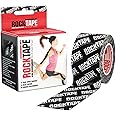 RockTape Unisex Uncut Std Kinesiology Tape (5cm x 5m Roll) - Elastic Therapeutic Sports Tape - Physio Sports Tape for Shoulder, Ankle, Elbow, Wrist, Shin Splints and Knee Support - Black Logo
