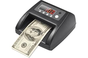 Bisofice Banknote Checker & Money Counting Machine Banknotes 2-in-1, Banknote Checker with UV/MG/IR for Counterfeit Money, Banknote Checker Euro/USD/GBP, NX-125, black