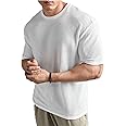 NETCLICK®Mens Solid Dotted Unique Design Oversized Tshirt for Men - Round Neck Loose Fit Drop Shoulder Mens T-Shirt