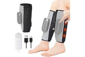 SUJFEE Beinmassagegerät mit Wärme, Luftkompression Wadenmassagegerät mit 3 Modi 5 Intensitäten 3 Heizen, Funktion zum automatischen Ausschalten,um die Wade zu Entspannen Geburtstagsgeschenk