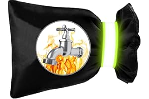 GZQINGYONG 1PC Couvercle Antigel pour Robinet,22cm x 18cm Housse de Robinet Extérieur Housse De Protection Robinet pour la Protection Contre Le Gel en Hiver,Avec Bande Réfléchissante,Imperméable et épaisse-Noir