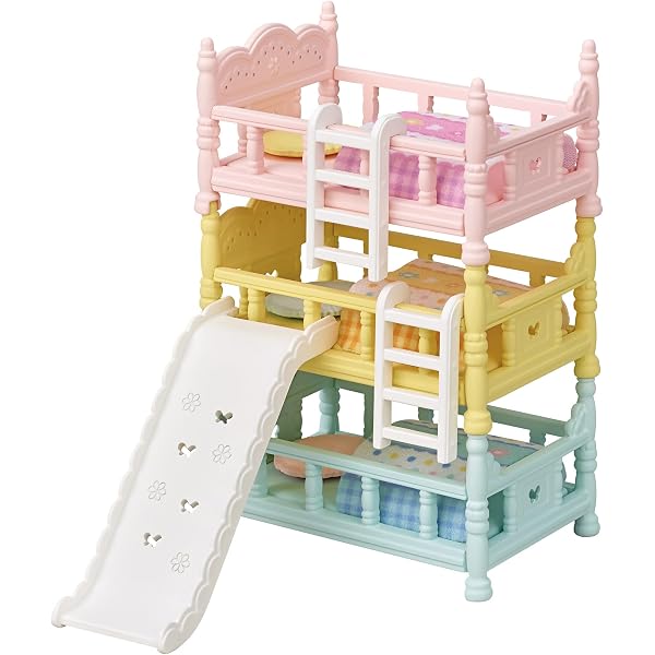 Sylvanian Families – Semi-lit Double Avec Chevet, Matelas, Couverture, Oreiller, Lampe, Réveil – Accessoires Pour Chambre Miniature – Dès 3 Ans