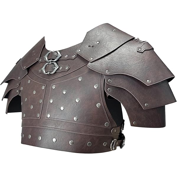 LUKIUP Middeleeuwse schouderbeschermingsset van kunstleer - Middeleeuwse kleding - Vintage stijl - Voor Halloween, cosplay, renen, paardrijden, carnaval, zwart., Eén maat