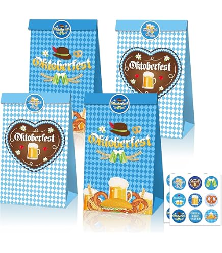 10 Papier-Geschenktüten Mit Fisch-Aufkleber – 10x6,5x27 Cm, Lebensmittelecht, Für Gastgeschenke