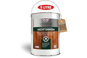 Vintage Yacht Varnish Clear Polyurethane - Wood Varnish Marine-Grade, UV-Resistant, High-Durability, Crystal-Clear Gloss Finish for Wood Protection (5 Litre) - Trade Supplies UK