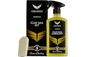 Car Gods 54 Kit de détails complet – Barre d'argile et lubrifiant en spray – Surface super lisse pour un meilleur polissage, 500 ml