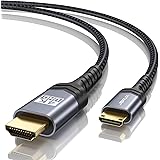 Mini HDMI to HDMI Cable, JSAUX 4K@60Hz High Speed Mini HDMI Cable Gold-Plated Mini HDMI to Standard HDMI Lead Compatible with
