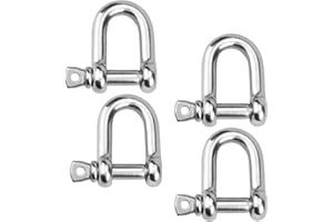 DESON 4 Pezzi M10 D Grillo 36 mm x 22 mm in Acciaio Inox 304 per Argani Pesanti, Tiranti, Anelli di Collegamento, con Chiusura vite a Forma, per Bracciali Paracord, Cordini, Cinture