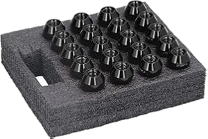 Ruspela Écrous de Roue M12x1.5 avec clé à Douille Haute dureté 20 pièces de Remplacement d'écrous de Roue pour Ford Focus(Le Noir)