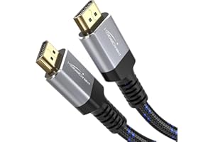 KabelDirekt – Câble HDMI 8K/4K, gaine en nylon incassable – 1m – 8K@60Hz (Cuivre supplémentaire pour Ultra HD rapide, 4K@120Hz/8K@60Hz – High Speed avec Ethernet, Blu-ray/PS5/Xbox Series X/Switch)