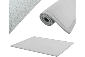 ‎JUSKYS Juskys Krabbelmatte Spielmatte Krabbeldecke 220x180cm Samtmatte Teppich für Kind, Baby, Yoga - rutschfest, weich Kinderteppich Spielteppich in Grau