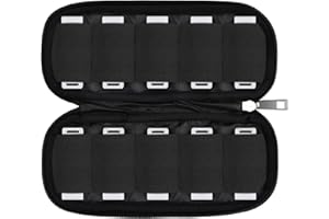 OLINNER Custodia Chiavette USB Borsa Portaoggetti 10 Scomparti Borsa Organizer Unità Flash Impermeabile Neoprene Accessori Elettronici Porta Borsa per Jump Drives/Pen Drive/Thumb Drive, 20x9cm