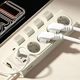 FULLTECH 4&rsquo;l&uuml; Akım Korumalı Priz, 2x USB-C + 1x USB-A, 15W Hızlı Şarj, 350J Darbe Koruması, 3680W / 16A, 2 Metre Kablolu &Ccedil;okl