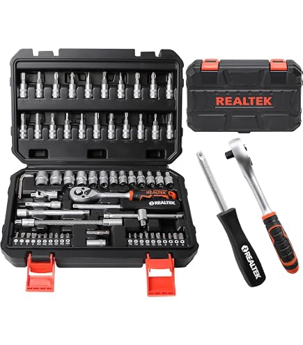 YUFANYA 46-Piece 1/4 Inch Drive Socket Set - Metric Sockets, Bit Sockets, Ratchet & Extensions, CR-V Steel - View #2