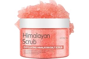 TRENDYFAVE Himalayan Salt Body Scrub - Exfoliating Body Scrub with Jojoba Oil, Aloe Vera, Body Exfoliator Scrub for Smoothing & Deep Cleansing, Gentle Skin Exfoliator for Soft & Glowing Skin, 200g/7oz