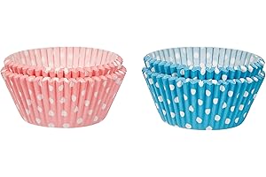 IBILI 735904 Capsule à pâtisserie antiadhésive Lot de 50 pièces Rose + 50 pièces Bleu en Papier Imperméable