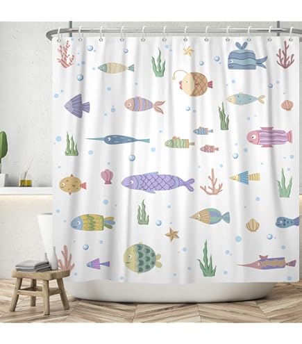 Tenda Da Doccia Dinosauro Per Bambini - 180x200 Cm, Grigio Marmo, Impermeabile, Con Ganci