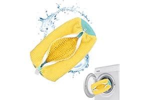 YTUGIL Schuhwaschbeutel Waschmaschine, 360° Reinigung Stoßdämpfend und lärmmindernd, Multi Schutz Schuhbeutel Waschmaschine Wiederverwendbarer Sneaker, für Alle Schuharten Größen (Gelb-1)