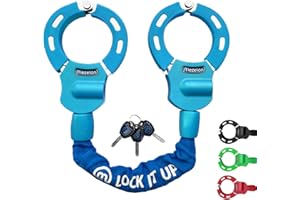 MEZELON Antivol Velo | Antivol Trotinette Electrique, Chaînes Antivol pour Vélo, Scooter, Motos, Vélo Electrique, Tondeuses et autres Equipements, Acier solide + Silicone