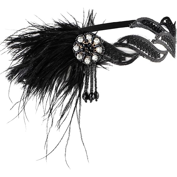 Cadimus Feder Haarreif Orange – 20er Jahre Stirnband, Fascinator Für Hochzeit & Karneval