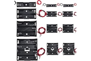 MKBKLLJY 12Pack AA Battery Holder Bundle with Wires,3 Pcs x 1 AA Battery Holder 1.5V,3 Pcs x 2 AA Battery Holder 3V,3 Pcs x 3 AA Battery Holder 4.5V,3 Pcs x 4 AA Battery Holder 6V,with Leads,for DIY
