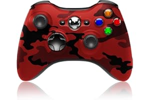 SWCTIM Wireless Controller für Xbox 360,2.4GHZ Game Joystick Controller Gamepad für Xbox 360 & Slim Konsole und PC Windows 7/8/10,Camo Rot
