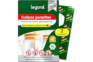 Legona Trichogrammes Anti Mites Alimentaires - 2 Cartes à 1 Livraison - Anti-Mites Naturel - Puissant Produit Contre Les Mites