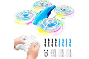 YIKANWEN Zdalnie Sterowany Dron dla Dzieci 6-14 lat z LED, 360° Akrobacjami i Lądowaniem Jednym Przyciskiem - Quadrocopter Zabawka dla Chłopców i Dziewczynek