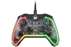 BIGBIG WON Controlador de PC, controladores de interruptor con 0 joysticks de zona muerta, gatillo de pelo, motores de vibración asimétricos, controlador con cable para PC e interruptor