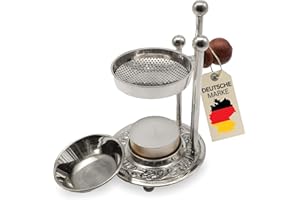 ‎SONKO SonKo Nickel Weihrauchbrenner Räucherstövchen mit Sieb zum Räuchern und Meditation - spirituelle Geschenke zum Räuchern von weißer Salbei, Weihrauch, Boswellia (Brenner-Set)