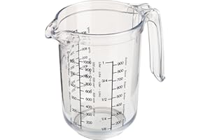 ‎WESTMARK Westmark Gerda Messbecher 1l - Messskalen für Gramm (für Mehl, Zucker, Reis und Grieß), Liter & Milliliter - Made in Germany - Kunststoff - 18 x 12,4 x 16,5 cm (transparent)