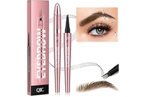 FALILUV Eyebrow Pencil, Microblading Eyebrow Pen Waterproof Natural Brow Pen Magic Eyebrow Pencil With Fork Tip Long-Lasting Smudgeproof Makeup Defined Eyebrows Eyeliner (Light Brown)