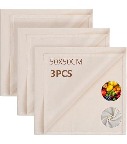 Sac En Étamine Alimentaire 35x25cm - Coton Non Blanchi, Cordon Serrage - Filtre à Jus, Lait, Fromage