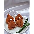 Apeksha's Art & Craft Handmade Pure Soy Wax Designer Deliciously Samosa Diyas | Candles for Festival Home Decoratio(Brown) Set of 4