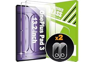 Lemxiee Schutzfolie für OnePlus Pad 3 Panzerglas [2+2 Stück] Kameraschutz + HD 9H Härte Displayschutz Folie Displayschutzfolie