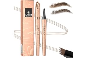 RUICEN Microblading Eyebrow Pen-2024 New Eyebrow Pencil with 4 Fork Tip for Natural-Looking Hair-Like Defined Brows, Long-Lasting for 24 HR Wear, Waterproof Eyebrow Pen Light Brown