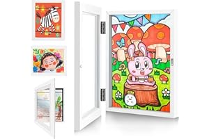 SEINAL HESHS Marco Para Dibujos Niños, Marco De Fotos Con Profundidad, Portarretratos Arte Infantil, Portarretratos Galería Arte Infantil para Cambiar(Blanco)