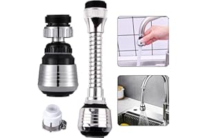 AMUSINGTAO 2Pcs Kitchen Tap Spray Head with Universal Adapter Kitchen Tap Spray Head 360° Swivel Tap Aerator 35mm Faucet Extender Tap for Kitchen Sink Faucet