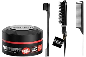 Edge Control Hair Wax & 3 Pcs Slick Back Hair Brush Set | Gummy Wax Ultra Hold 150ml, Gummy Hair Gel, Hair Wax for Mens & Womens, Mahn K Collection Slick Back Brush Set for Braids, Styling & Grooming