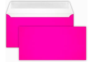 25 kuvert NEON Pink din längd 11 x 22 cm med självhäftande remsor, gram 90 g/m²