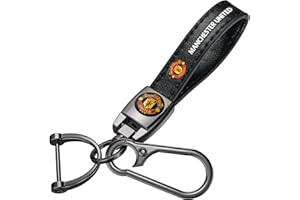 HDBDYH Car Keychain Keyring for Football Fans,Leather Car Key Chain Replacement Key Fob Holder,Souvenir Gifts for Men Women