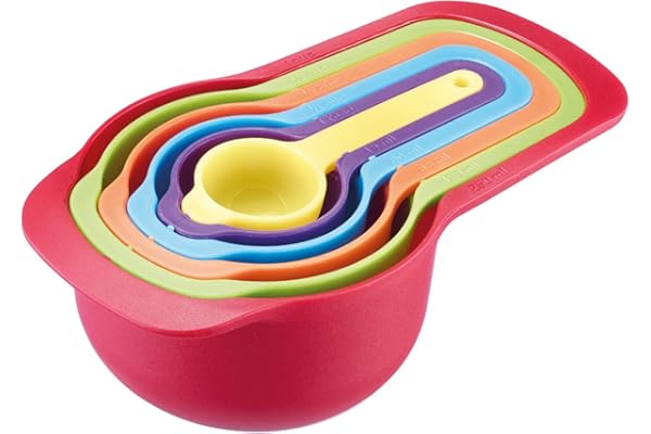 Westmark Set de 6 Cuillères Doseuses, gammes de mesure : 7.5/15/60/85/125/250 ml, plastique, sans BPA, Matroschka, coloré, 30582270, Marine
