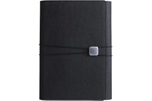 Belonlink Classic Notebook, A5 Vintage Taccuino Taccuino con Pagine Bianche Tasche, Copertina Rigida e Chiusura ad Elastico, Formato 23 X 16 Cm, 90 Pagine Nero