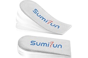 SUMIFUN Insertos de elevación de talón para zapatos de mujer - 4 capas de elevador ortopédico ajustable para hombres piernas irregulares longitud discrepancia talón dolor talón rastro (gris, talla S, 1 par)
